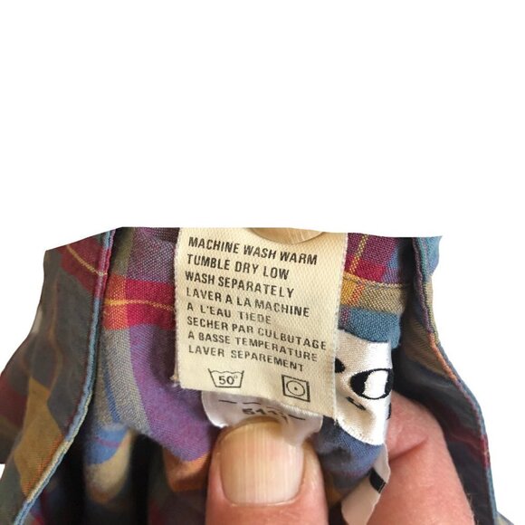 Nipon Studio Women's 100% Cotton Plaid Tunic Top Size L - Picture 5 of 5